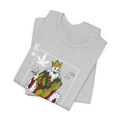 King of Leaves Graphic Tee — Playing Card Cannabis Design