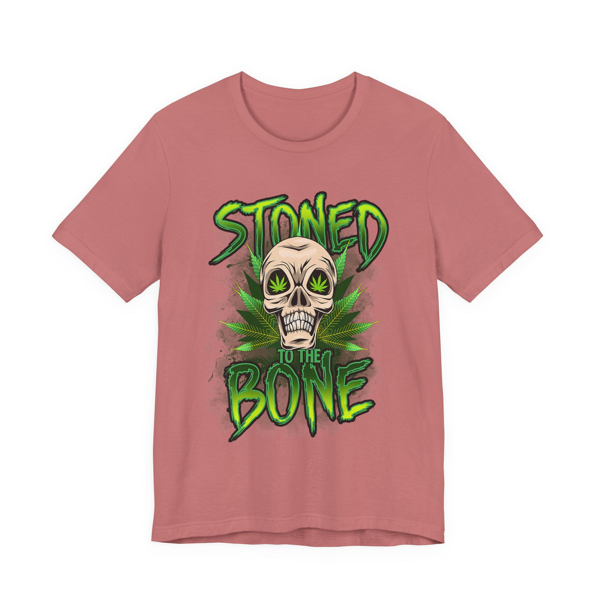 Stoned to the Bone Skull Tee — Cannabis Leaf Graphic T-Shirt