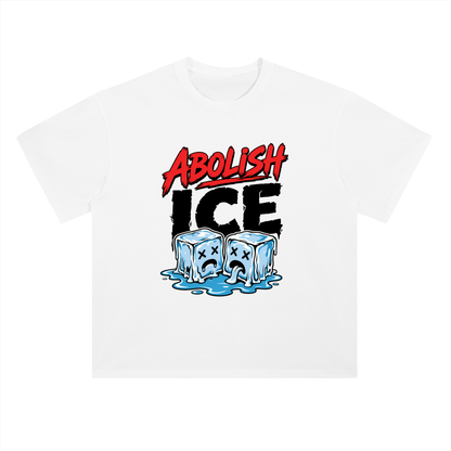 Abolish ICE Melting Ice Cubes Graphic Drop Shoulder Tee