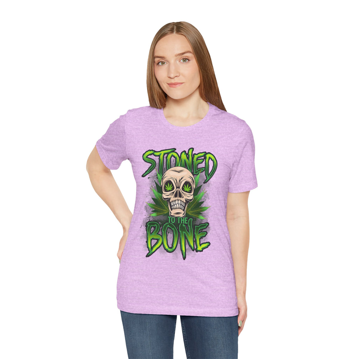 Stoned to the Bone Skull Tee — Cannabis Leaf Graphic T-Shirt
