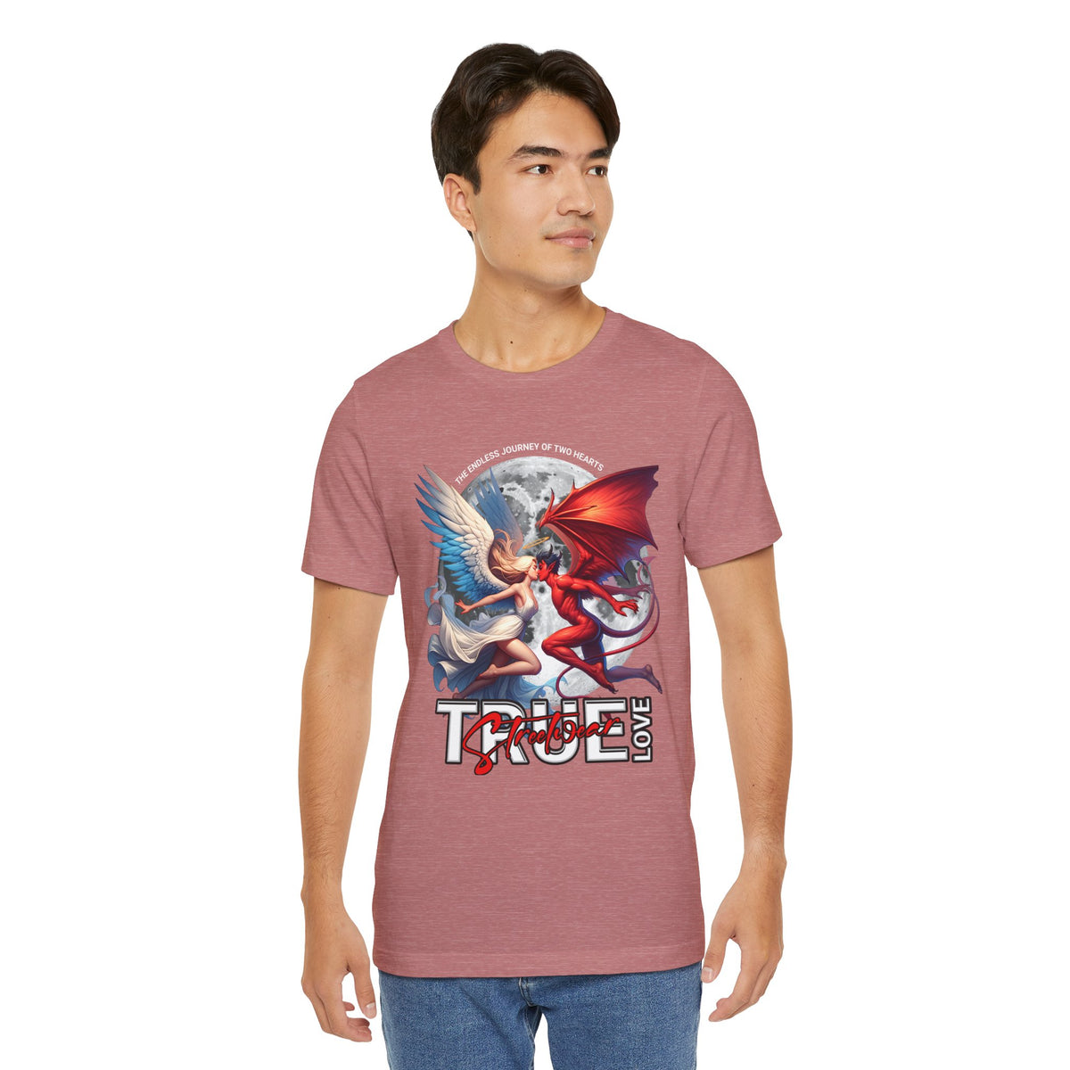 True Love Tee — Angel & Devil Heart Graphic T-Shirt