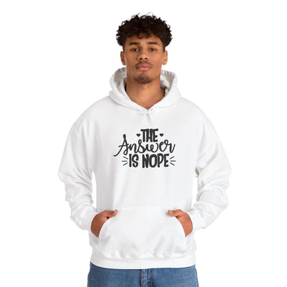 Hoodie — The Answer Is Nope Graphic Pullover