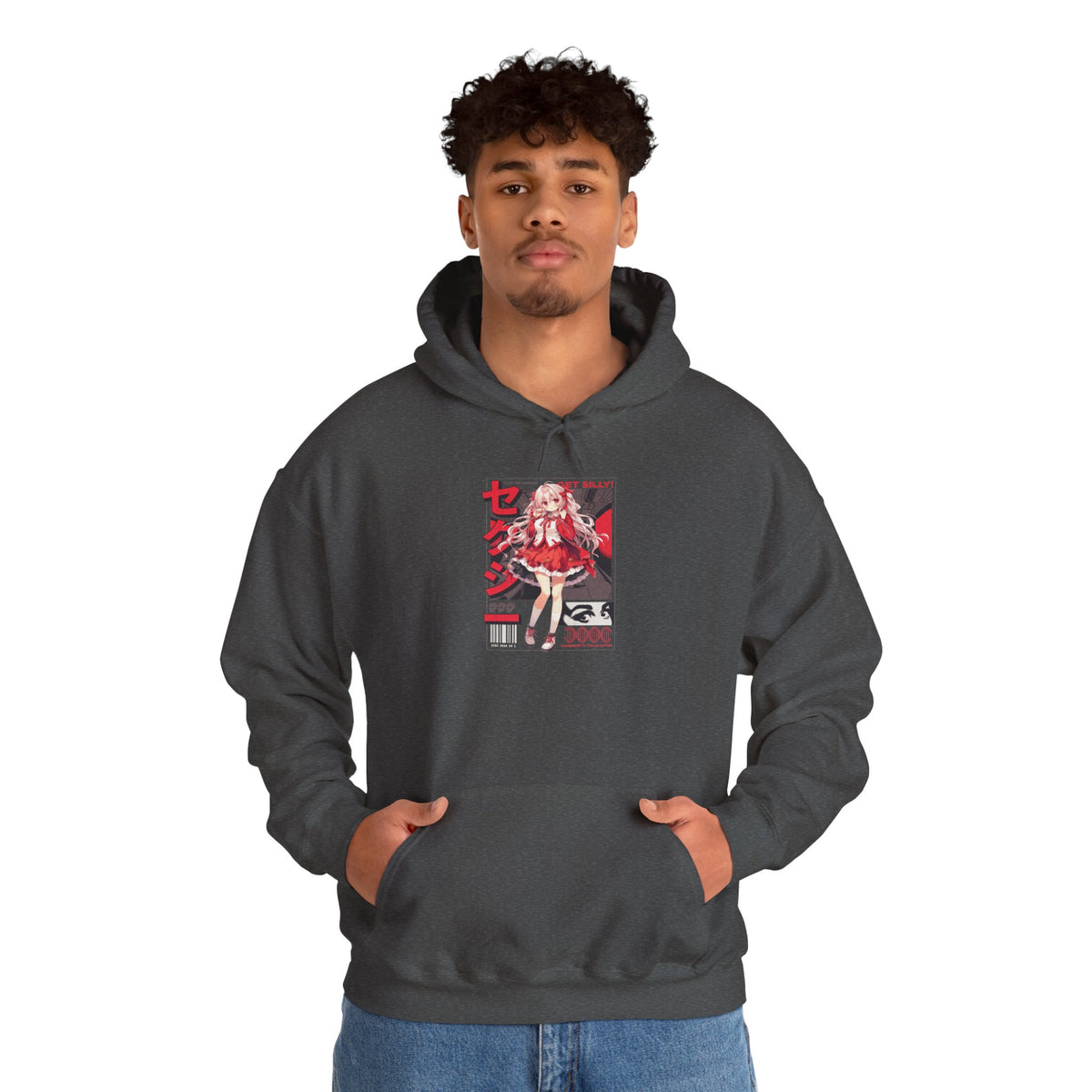 Anime Girl Graphic Hoodie — Red Retro Japanese Manga Design