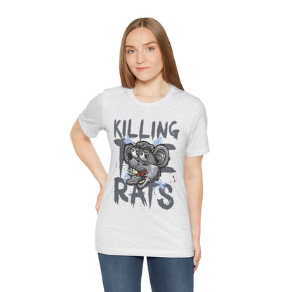 Killing Rats Graphic Tee – Edgy Cartoon Rat Skull Streetwear