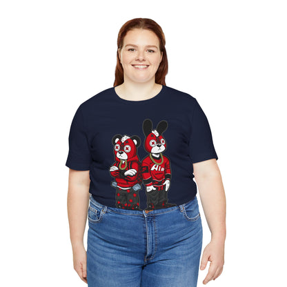 Streetwear Cartoon Bear & Bunny Tee — Hip Hop Graphic T-Shirt
