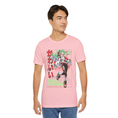 Anime Dreams Kawaii Tee — Neon Retro Anime Girl Graphic T-Shirt
