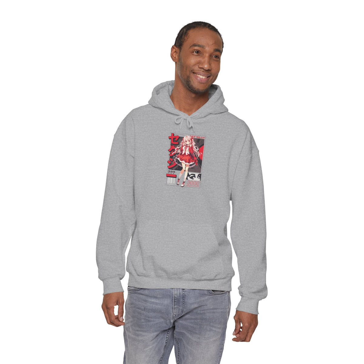 Anime Girl Graphic Hoodie — Red Retro Japanese Manga Design