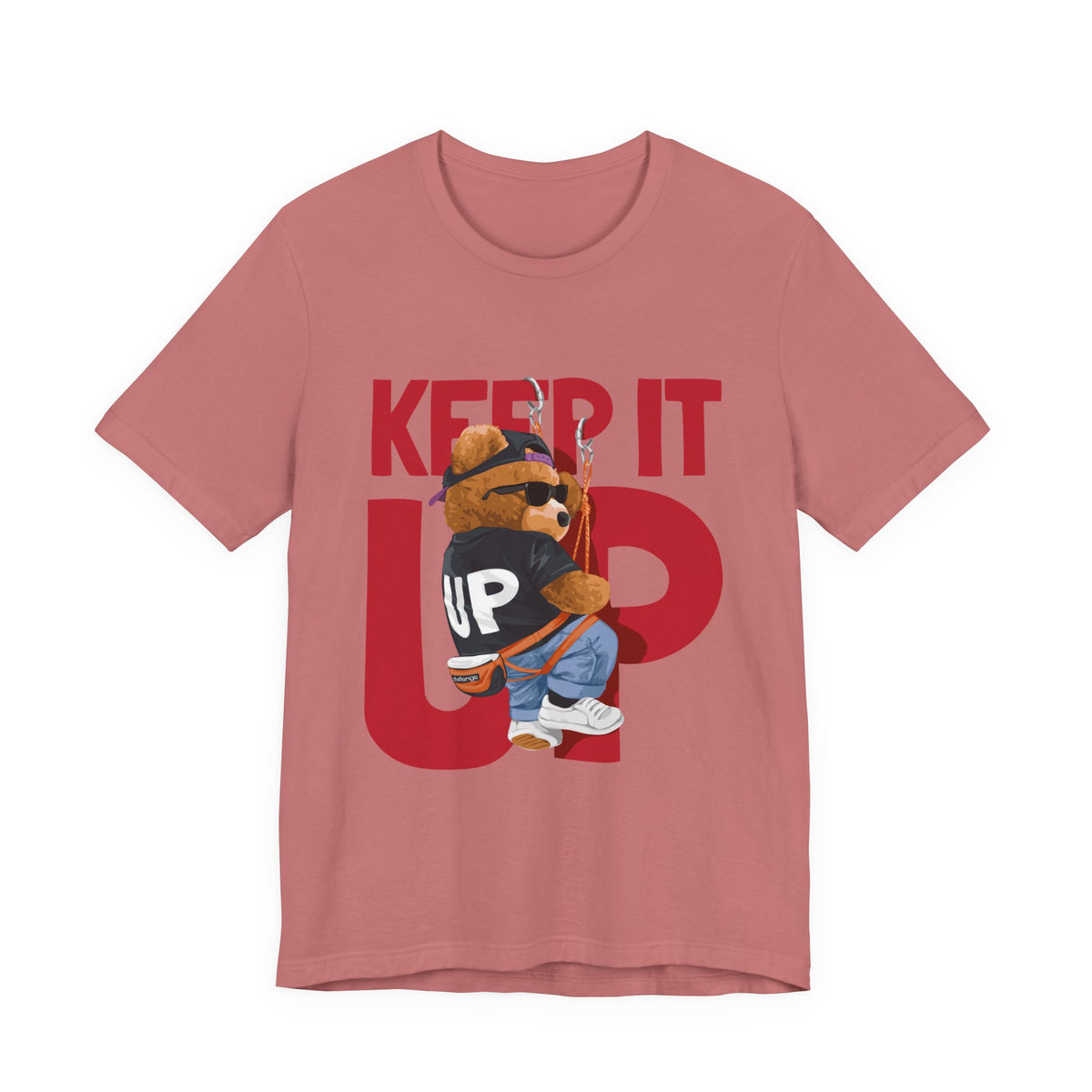 Keep It Up Bear Graphic Tee — Retro Streetwear Teddy T-Shirt