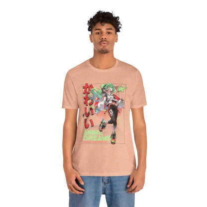 Anime Dreams Kawaii Tee — Neon Retro Anime Girl Graphic T-Shirt