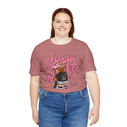 Skate Mom Bear Tee — Cute Pink Skateboard Graphic T-Shirt