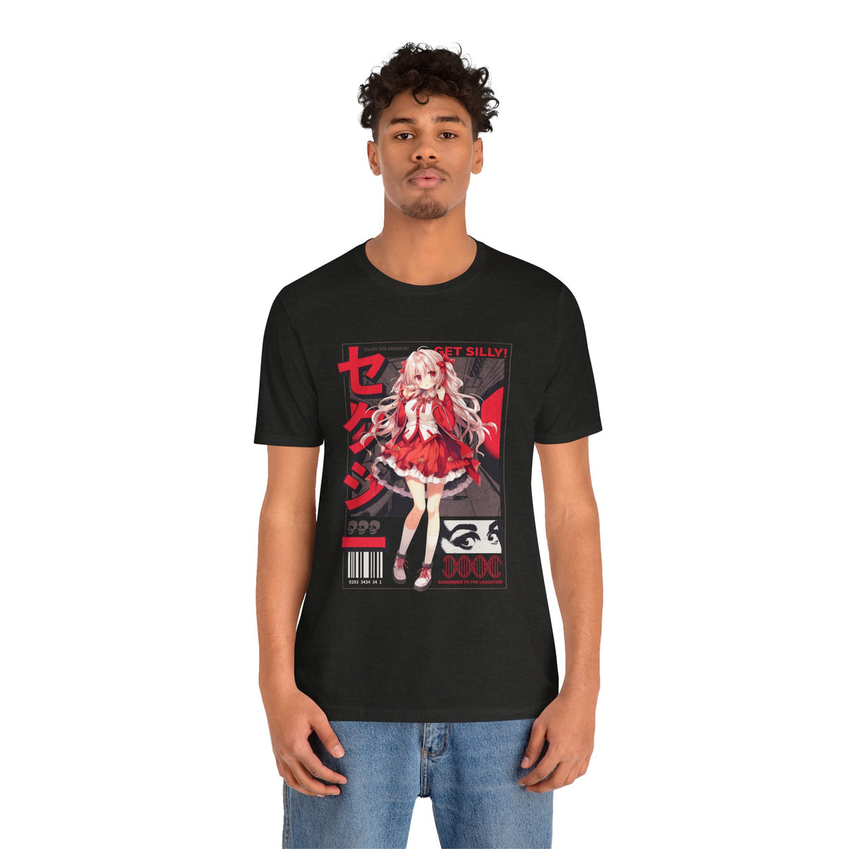 Anime Girl Graphic Tee — "Get Silly!" Red Harajuku Style T-Shirt