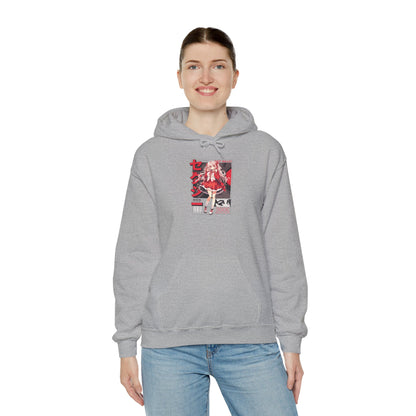 Anime Girl Graphic Hoodie — Red Retro Japanese Manga Design