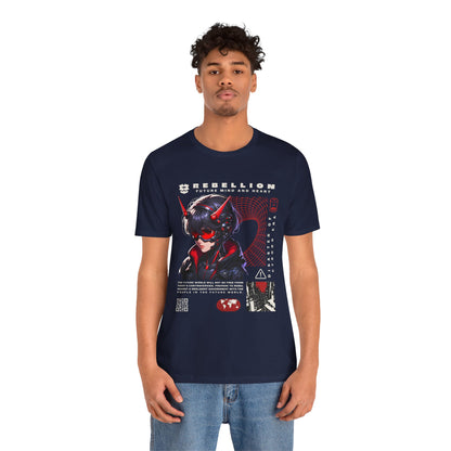Anime Devil Girl Graphic Tee — "Rebellion" Cyberpunk Streetwear