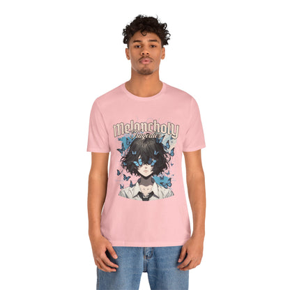 Melancholy Tragedia Anime Tee — Blue Butterflies Graphic T-Shirt