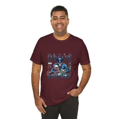 Endgame Got Busted Tee — Police Skull Graphic T-Shirt