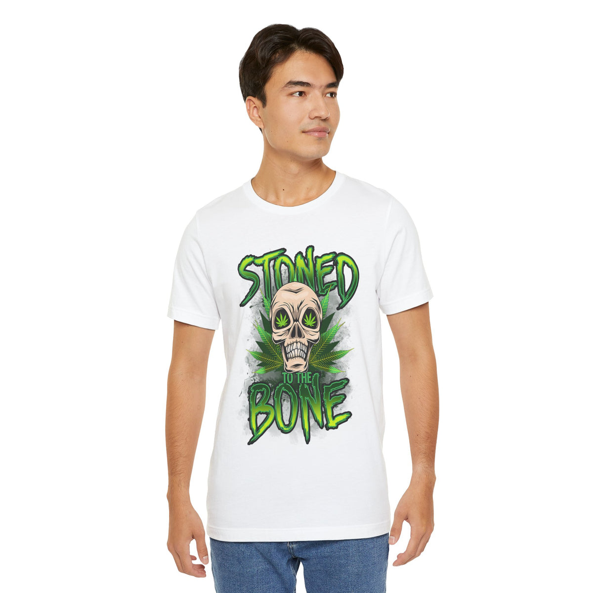 Stoned to the Bone Skull Tee — Cannabis Leaf Graphic T-Shirt