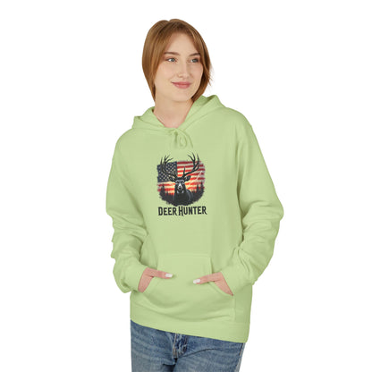 Deer Hunter Hoodie - American Flag Antler Graphic Pullover