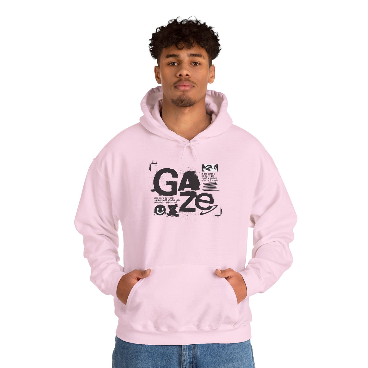 Gaze Graphic Hoodie — Distressed Text Urban Streetwear