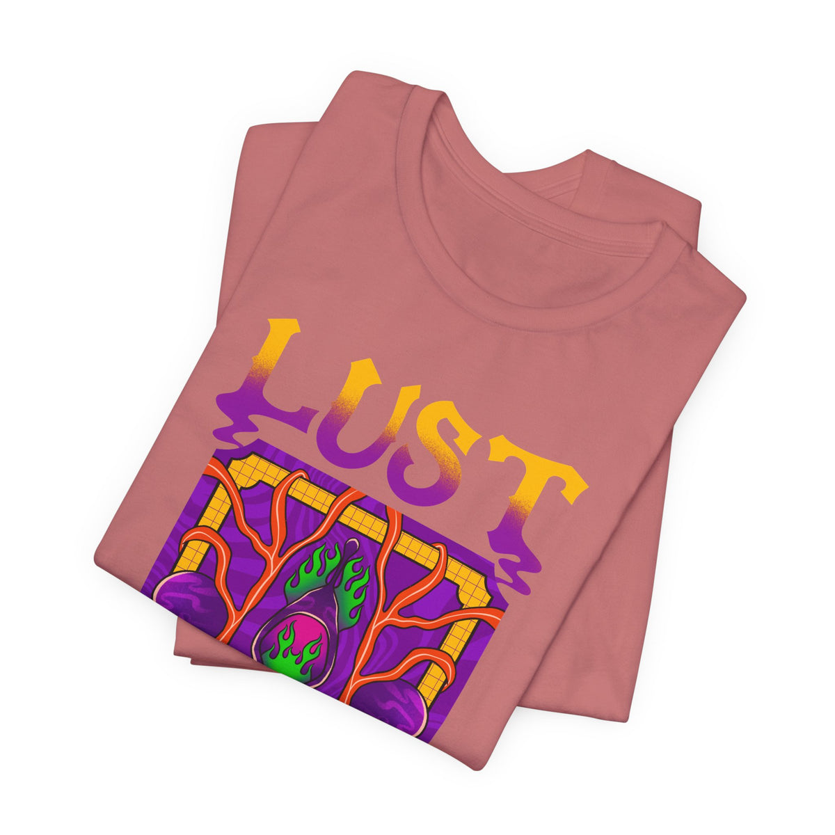 Lust Colorful Vibes Graphic Tee — Psychedelic Tarot-Inspired T-Shirt