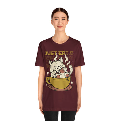 Just Eat It Cat Tee — Cute Kawaii Cat in Tea Cup T-Shirt