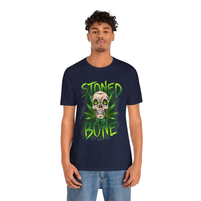 Stoned to the Bone Skull Tee — Cannabis Leaf Graphic T-Shirt