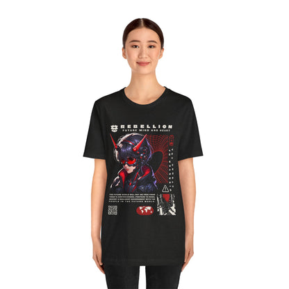 Anime Devil Girl Graphic Tee — "Rebellion" Cyberpunk Streetwear