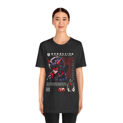 Anime Devil Girl Graphic Tee — "Rebellion" Cyberpunk Streetwear