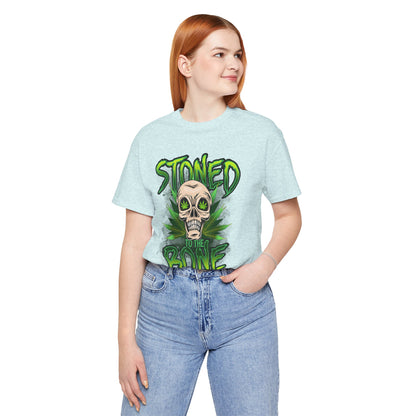 Stoned to the Bone Skull Tee — Cannabis Leaf Graphic T-Shirt