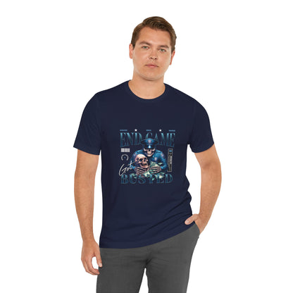 Endgame Got Busted Tee — Police Skull Graphic T-Shirt