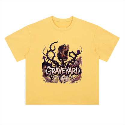 Graveyard Stories Gothic Horror Graphic Drop Shoulder Tee