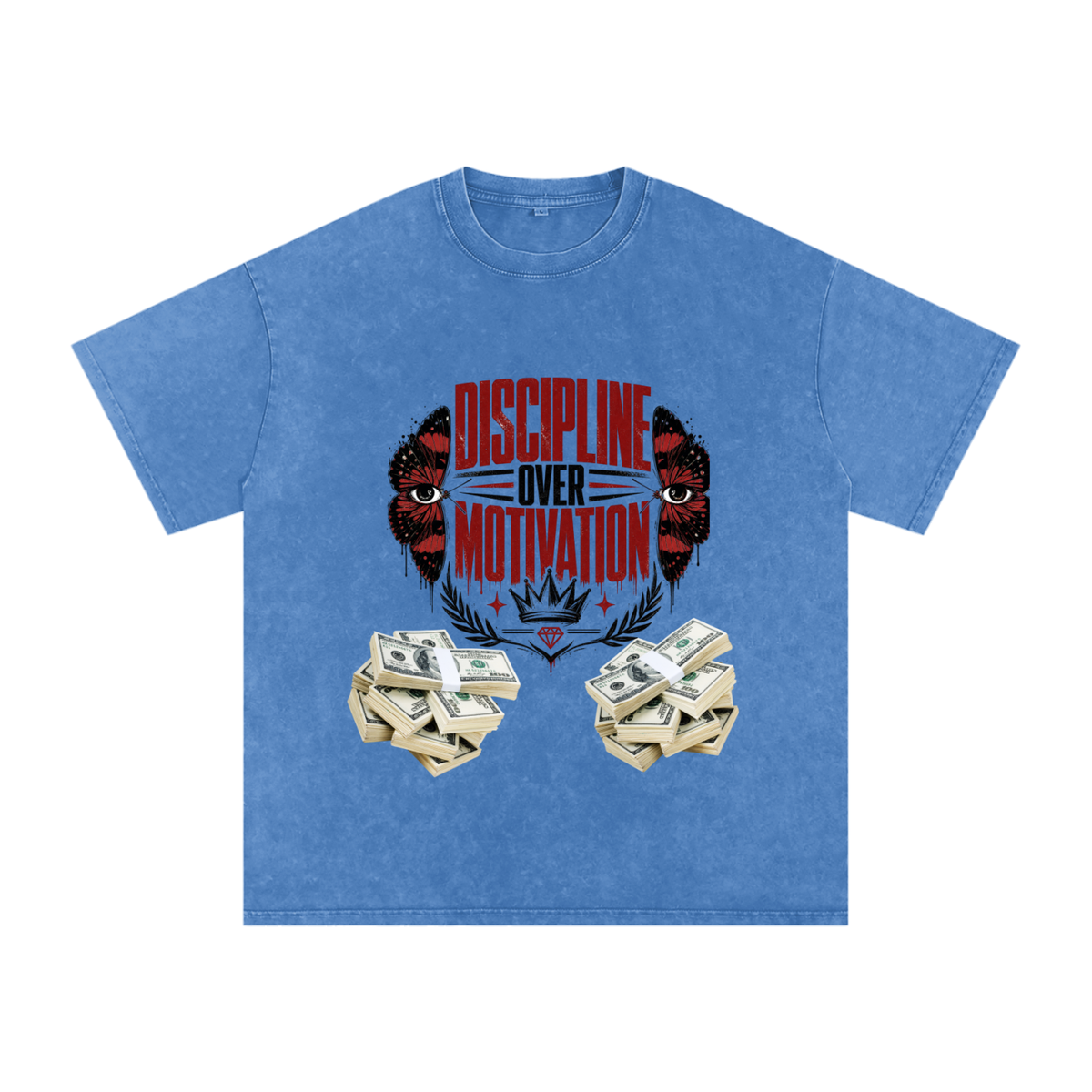 Discipline Over Motivation Snow-Washed Cotton Tee