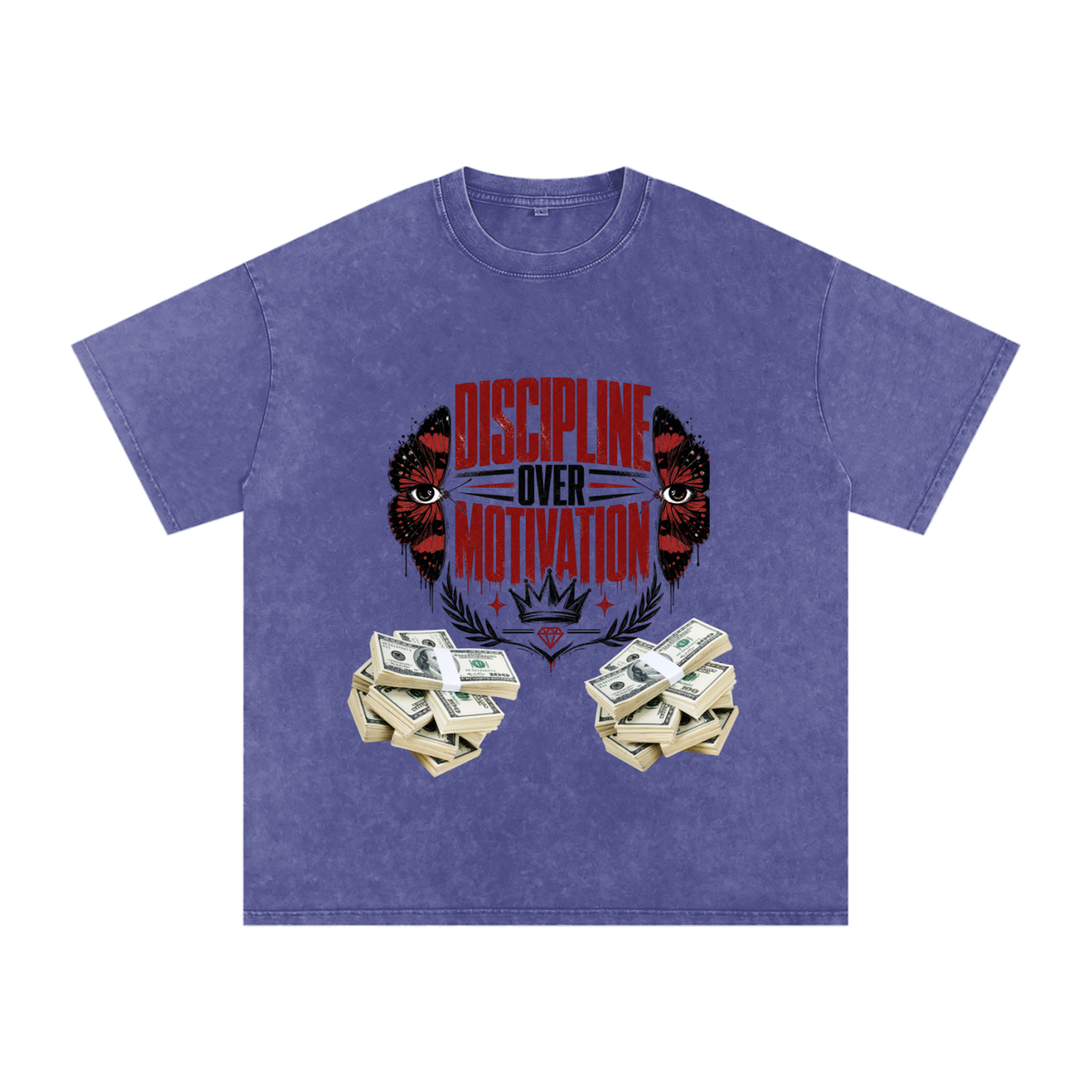 Discipline Over Motivation Snow-Washed Cotton Tee