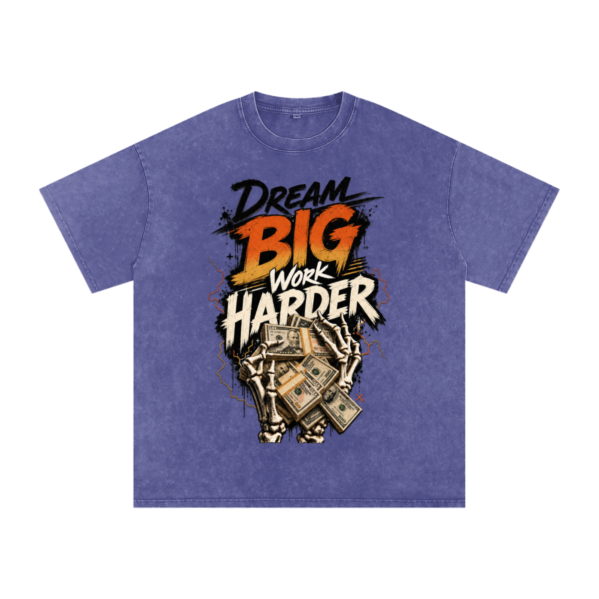 Dream Big, Work Harder Snow-Washed Cotton Tee