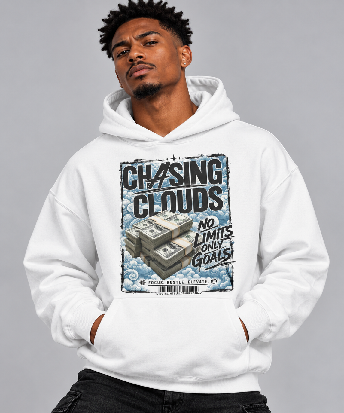 Chasing Clouds Oversized Graphic Fleece Hoodie