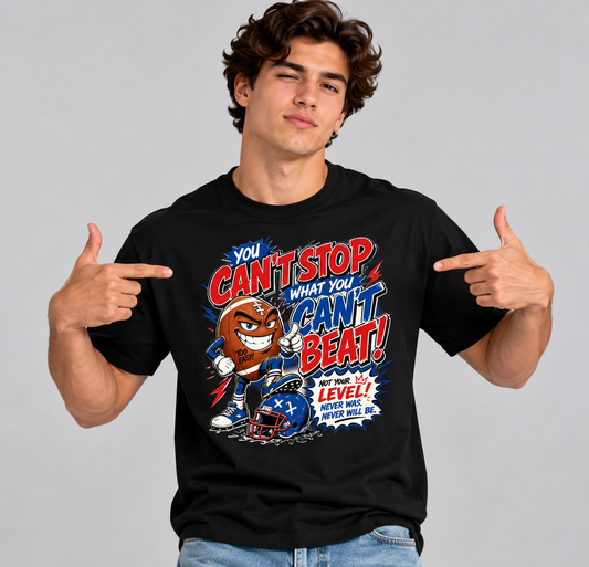 You Can't Stop What You Can't Beat Sports Graphic Drop Shoulder Tee