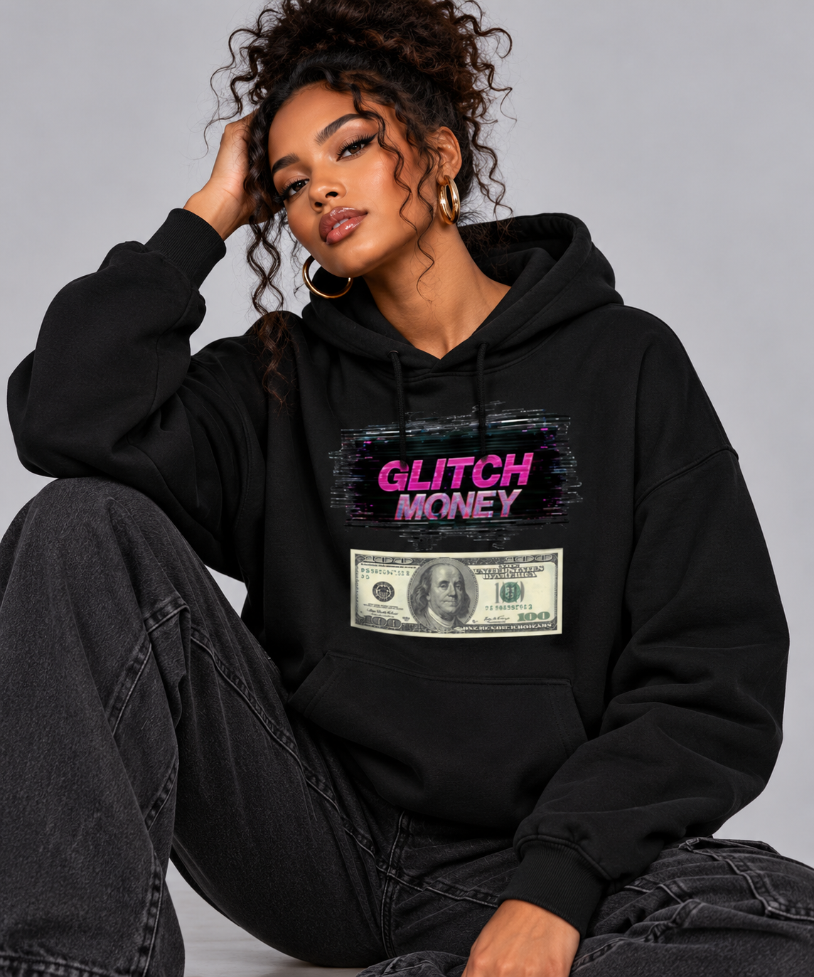 Hustle and Grow Two-sided Graphic Drop Shoulder Hoodie