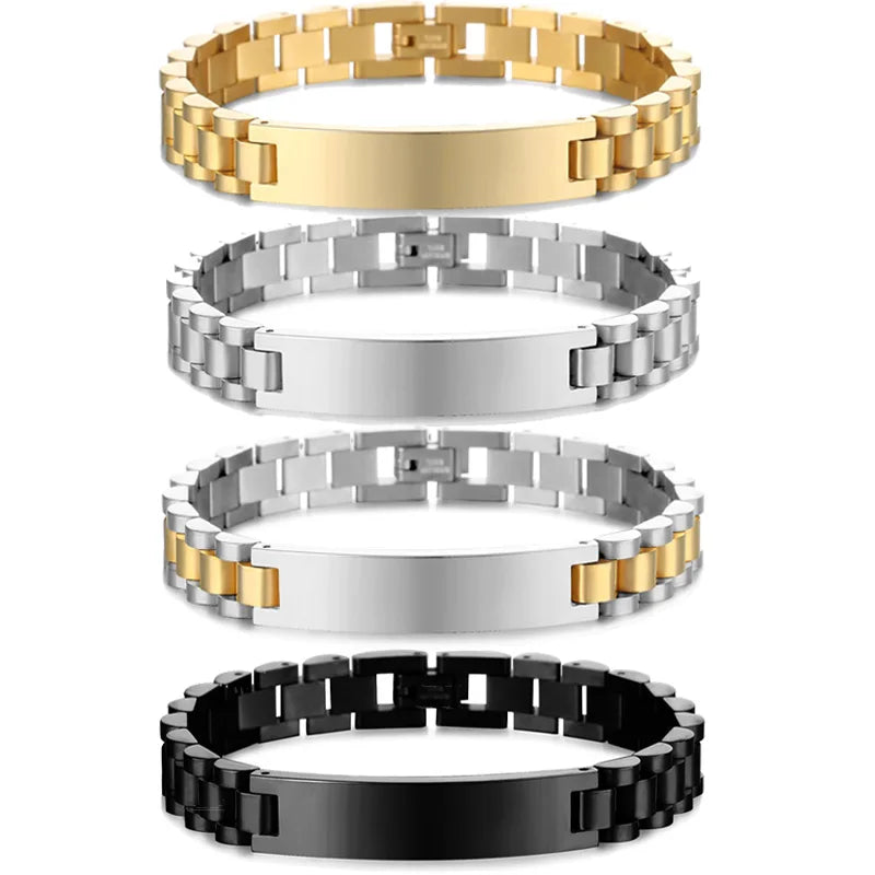 Signature Nameplate Stainless Steel Bracelet