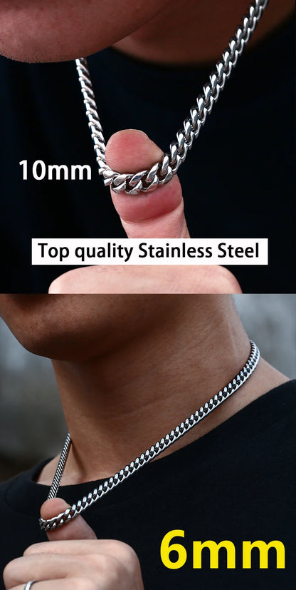 Classic Edge Stainless Steel Cuban Link Chain