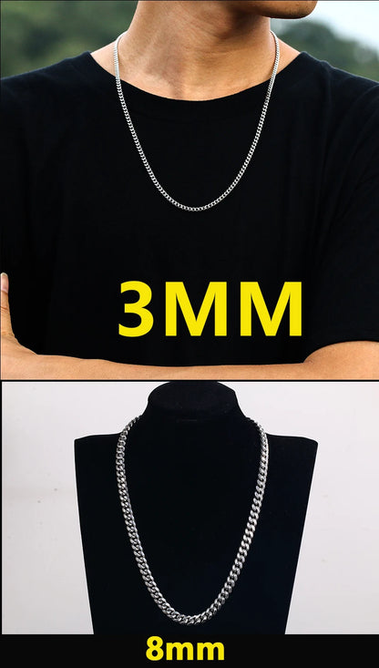 Classic Edge Stainless Steel Cuban Link Chain