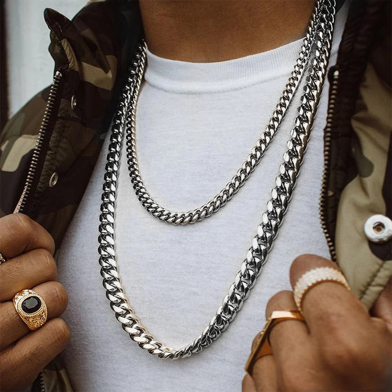 Classic Edge Stainless Steel Cuban Link Chain