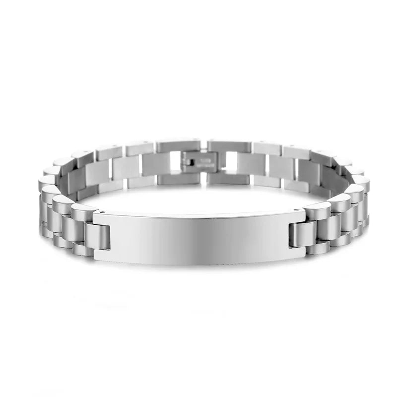 Signature Nameplate Stainless Steel Bracelet