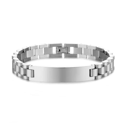 Signature Nameplate Stainless Steel Bracelet