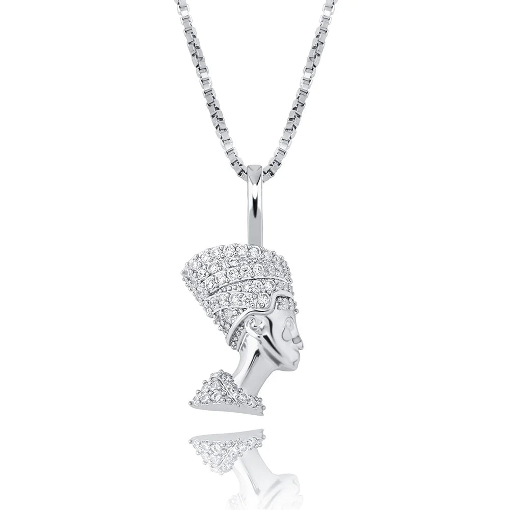 Royal Pharaoh Sterling Silver Zircon Pendant Necklace