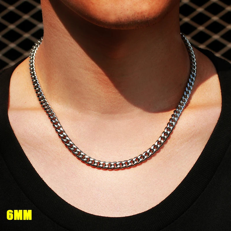 Classic Edge Stainless Steel Cuban Link Chain