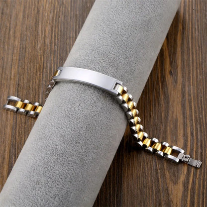 Signature Nameplate Stainless Steel Bracelet