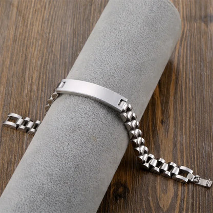 Signature Nameplate Stainless Steel Bracelet
