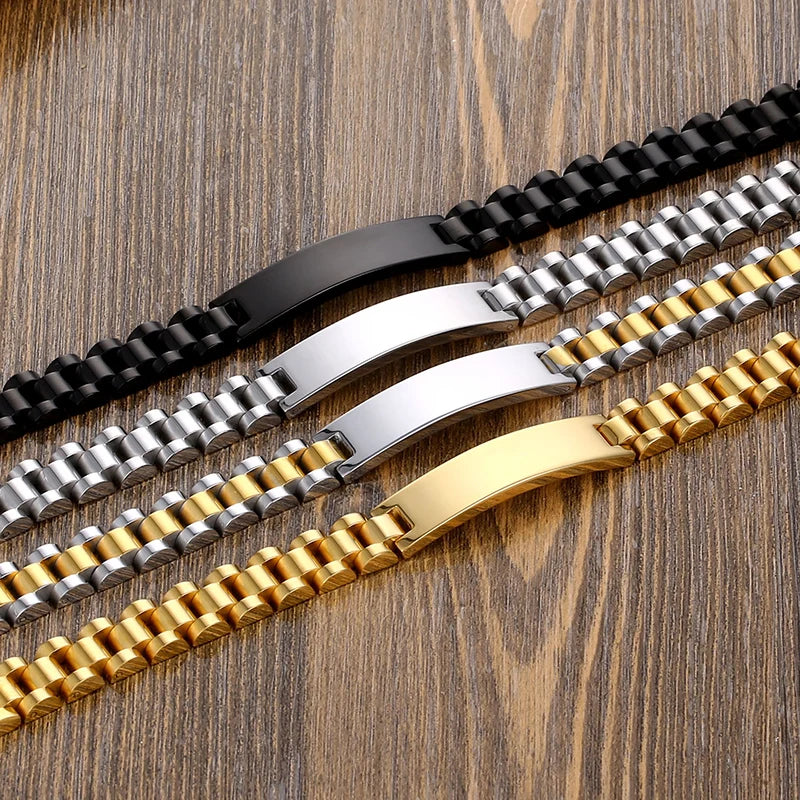 Signature Nameplate Stainless Steel Bracelet