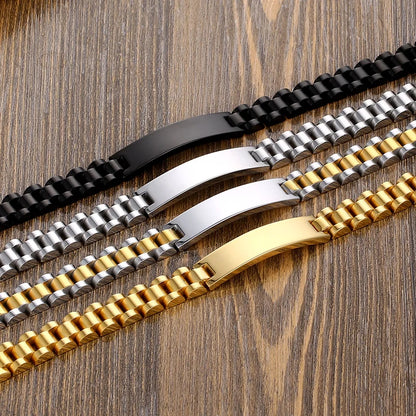 Signature Nameplate Stainless Steel Bracelet