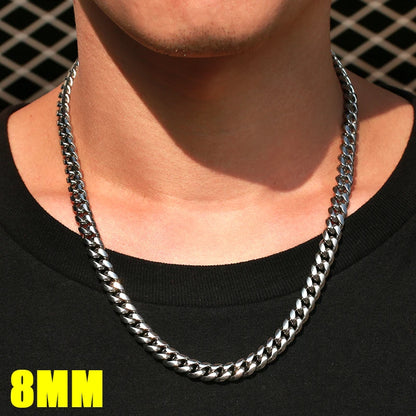 Classic Edge Stainless Steel Cuban Link Chain