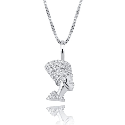 Royal Pharaoh Sterling Silver Zircon Pendant Necklace